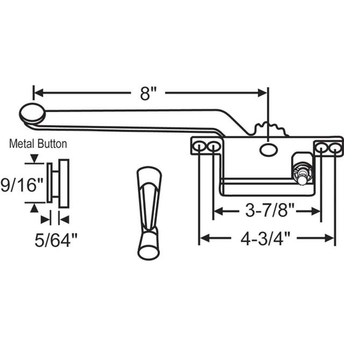 Casement Operator Assembly aluminum Handle Included cwo 2 R