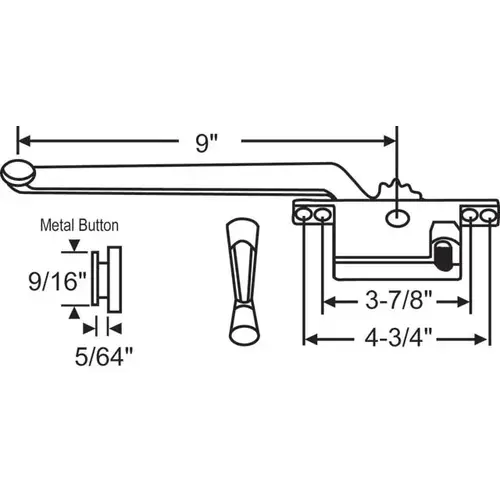 Casement Operator Assembly brown Handle Included cwo 1 R Br die Cast 3/in Hand Knobs