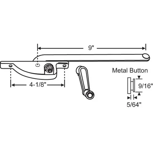 Casement Operator Assembly aluminum Handle Included