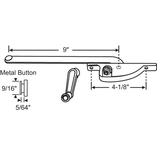 Casement Operator Assembly aluminum Handle Included