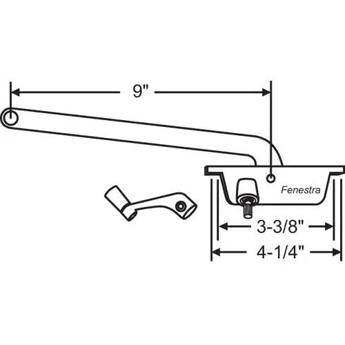 Casement Operator Assembly aluminum Handle Included cwo 15 R