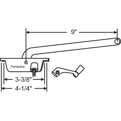 Casement Operator Assembly aluminum Handle Included cwo 15 L