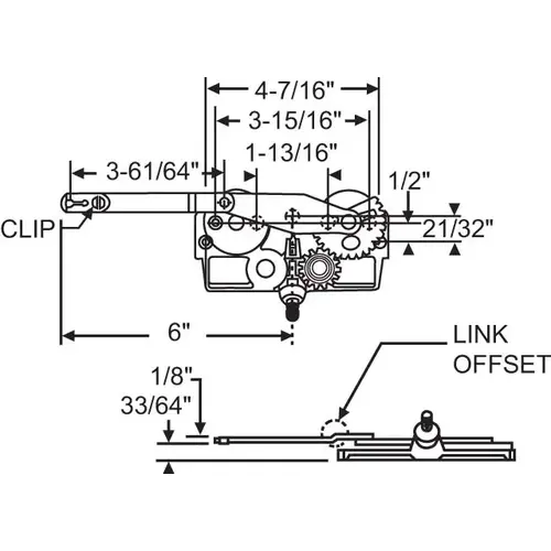 Dyad Arm Casement Operator truth Right Hand cwO-066-Rh bent Arm