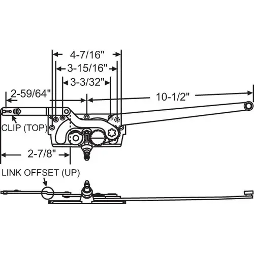 Dual Arm Casement Operator E-Gard Truth Right Hand detatch Clips Can Be Reversed