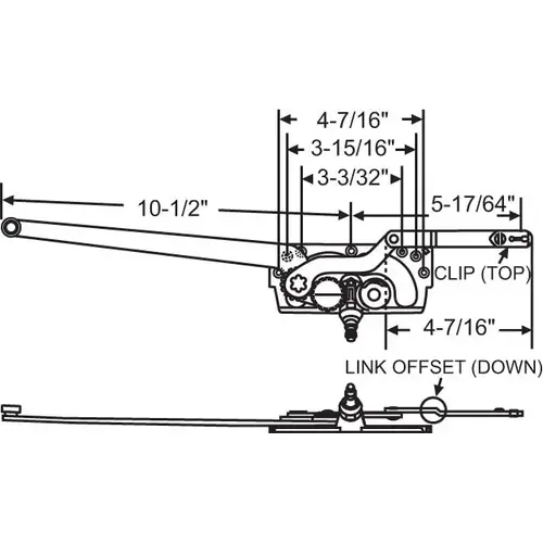 Dual Arm Casement Operator E-Gard Truth Left Hand detatch Clips Can Be Reversed