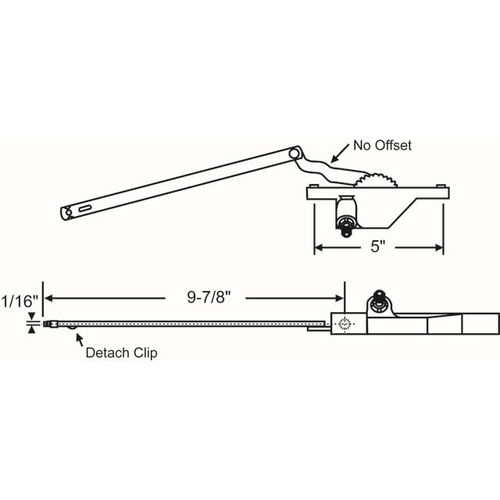 Dyad Casement Operator Bronze truth Left Hand Rear Mount handle Sold Seperately