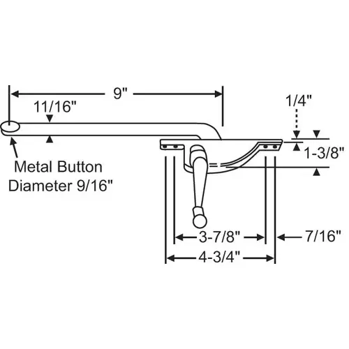 Casement Operator Assembly bronze Handle Included cwo 10 R Br/sdC-100 9in Arm Length