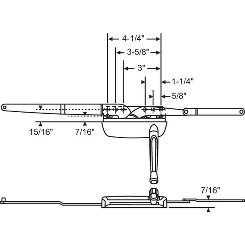 Dual Arm Casement Operator bronze Truth Left Hand handle Sold Seperately