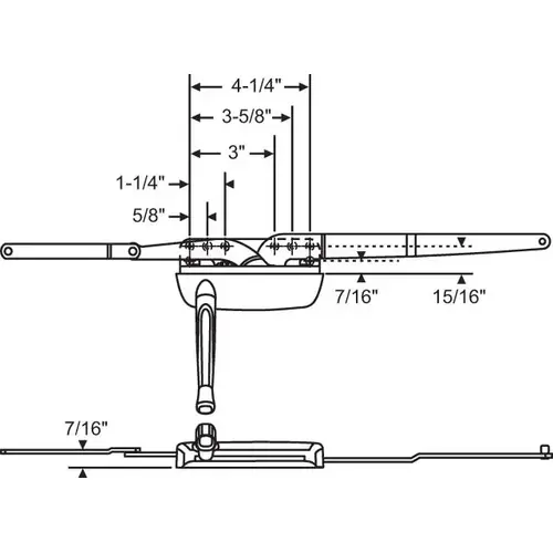 Dual Arm Casement Operator bronze Truth Right Hand handle Sold Seperately