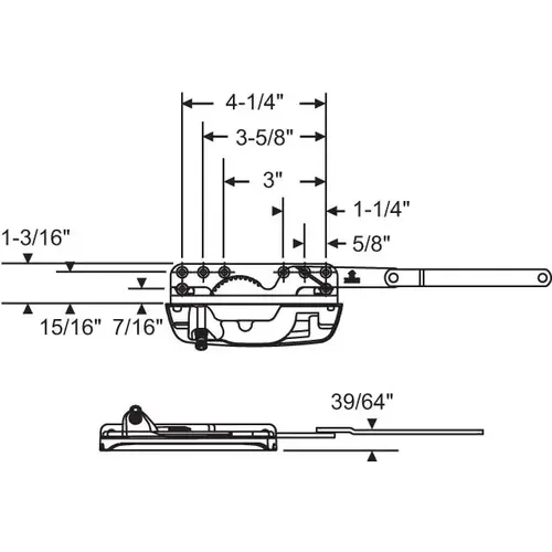 Dyad Casement Operator stainless Steel Truth Left hand Handle And Cover Sold seperate