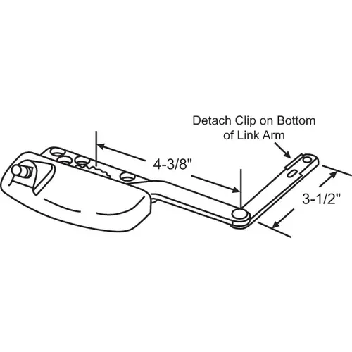 Split Arm Casement Operator white Truth Left Hand handle Sold Separate