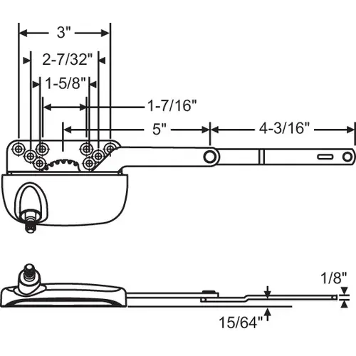 Split Arm Casement Operator white Truth Left Hand handle Sold Separate