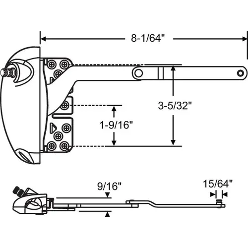 X Drive Casement Operator for Vinyl Window White split Arm Inverted handle Sold Separate