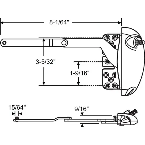 X Drive Casement Operator for Vinyl Window White split Arm Inverted handle Sold Separate