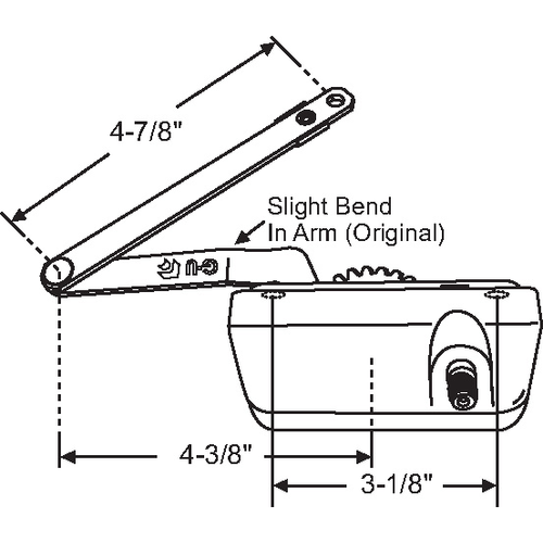 Straight Arm Casement Operator beige Plastic Body