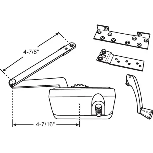 Split Arm Casement Operator off White Metal Die Cast housing Stainless Steel Worm gear Kit With Brackets