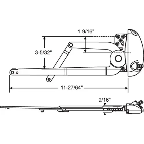 Dual Arm Casement Operator white For Vinyl Window handle Sold Separate