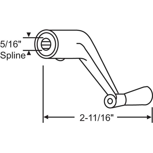 Crank Handle Brown 5/16in Spline