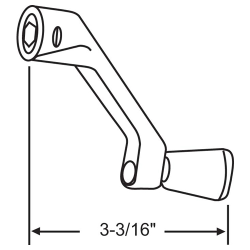 Crank Handle White Aluminum fits Roto Operators fits 36-333sp And 36-334sp 5/16in Hex