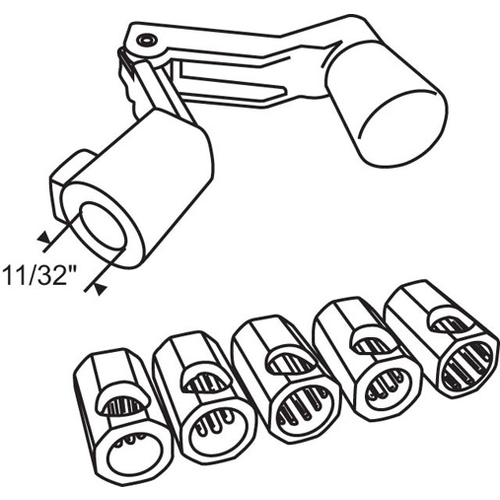 Fit All Folding Handle Kit brown 5 Adapters Included