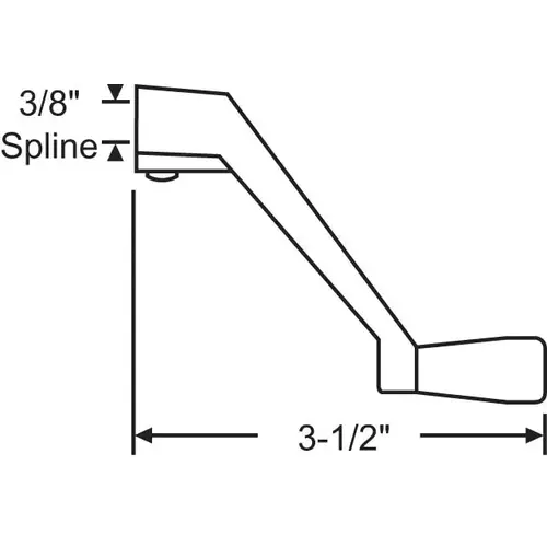 Crank Handle White 3/8in Spline