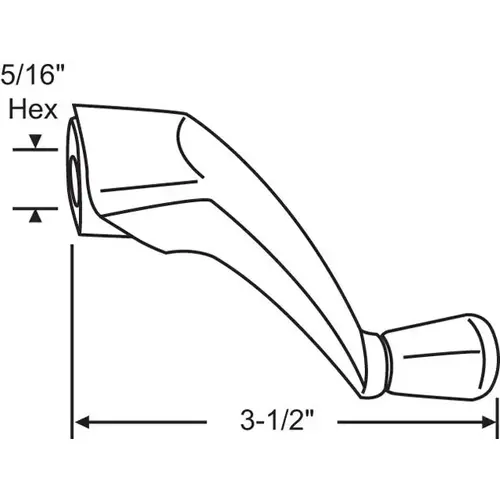 Folding Handle Almond 5/16in Hex