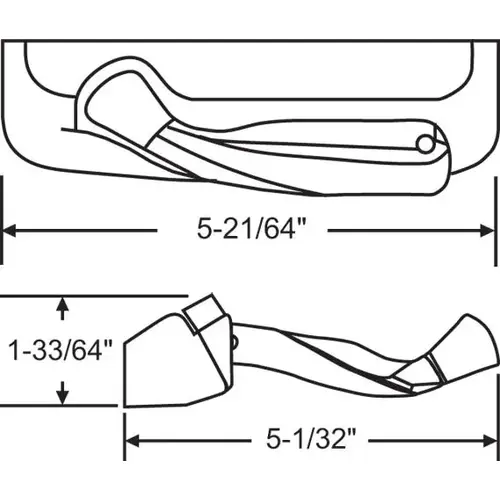 Encore Tango Fold Handle/cover gold 5-21/64in Cover 5-1/32in Handle Length plastic Cover Metal Handle