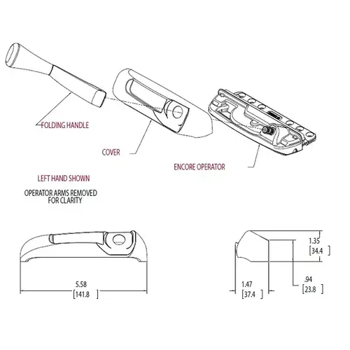 Truth Lh Encore Ada Handle and Cover White