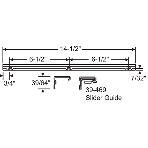 Maxim Casement Track with Slider Guide - pack of 6