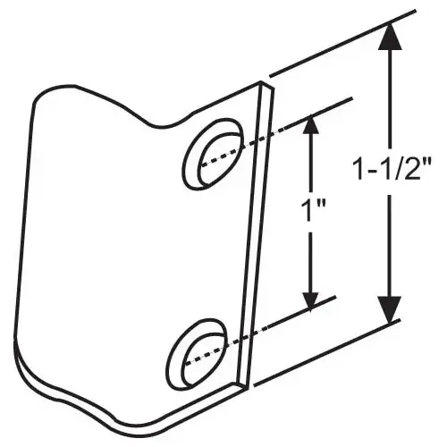 Side Jam Snubber E-Gard Finish 1in Hole Center To Hole Center 1-1/2in Length