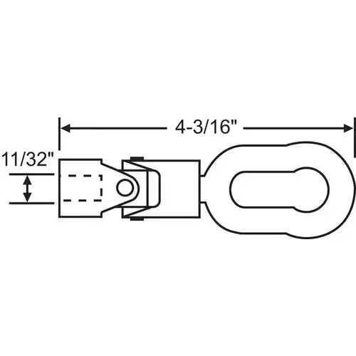 Universal Joint With Pole Ring white Finish 4-3/16in Length