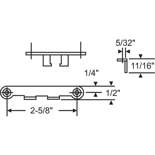 Sash Hook E-Gard Finish 2-5/8in Hole To Hole