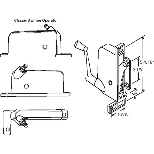 Awning Operator Mill classic Style awO-011-LH-Ml straight Link Arm - pack of 3