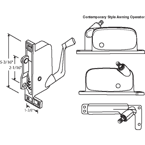 Awning Operator contemporary Style awO-043-RH-Ml ga.palm Beach