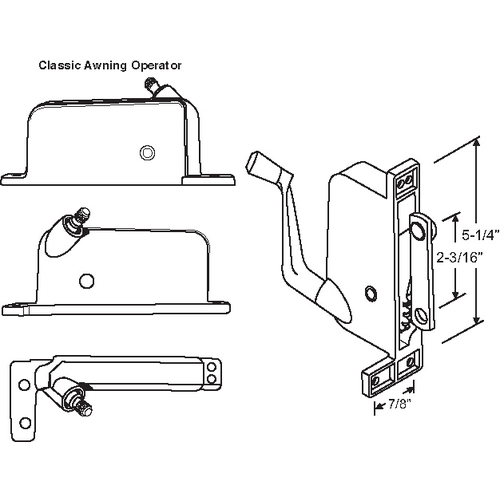 Awning Operator Mill classic Style awO-017-LH-Ml straight Link Arm - pack of 3