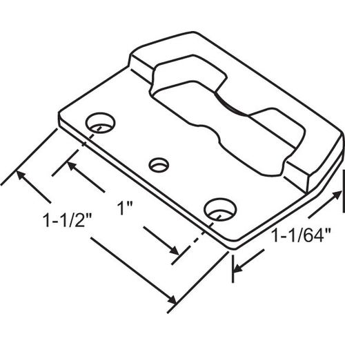 Sash Lock Keeper White zinc Die Cast face Mounted - pack of 6