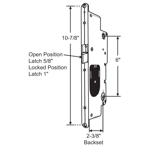 Brixwell 56101 Multipoint Mortise Lock 23/8in Backset 6in Handle to