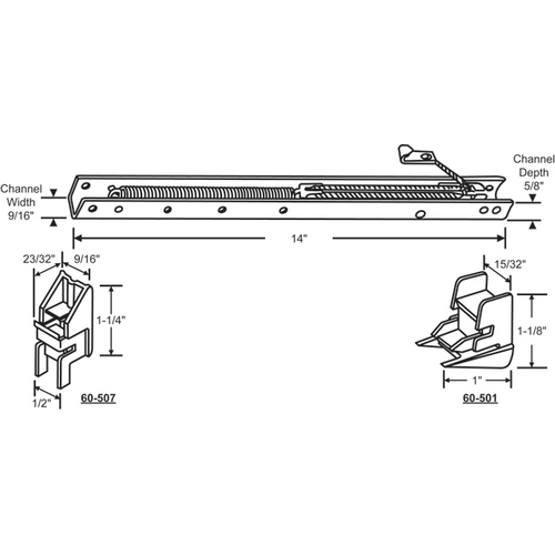 14in Window Channel Balance 11 To 12 Lbs Sash Weight hwB-Kk506-5/8B-1340 60-501a And 60-507a Attached