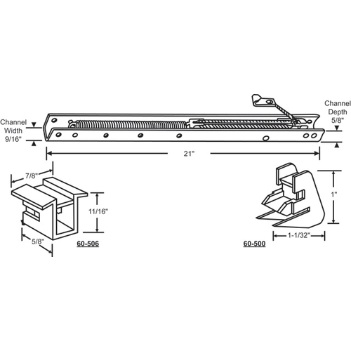 Brixwell 60-201-6 21in Window Channel Balance 5 To 8 Lbs Sash Weight  hwB-Ca524-5/8B-2010 60-500a And 60-506a Attached