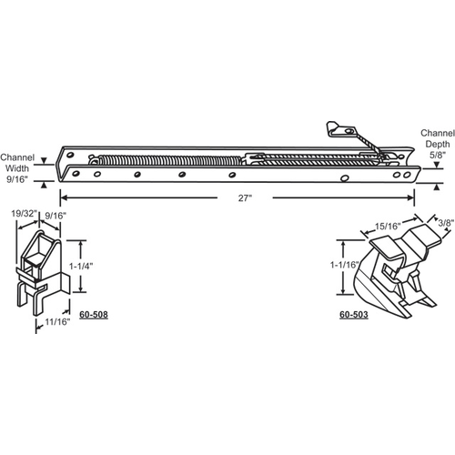 27in Window Channel Balance 26 To 30 Lbs Sash Weight hwB-Ce514-5/8B-2650 60-503a And 60-508a Attached