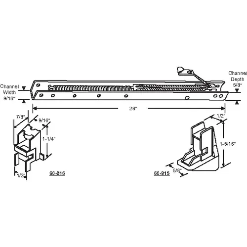 29in Window Channel Balance 7 To 12 Lbs Sash Weight hwB-Pa507-5/8B-2810 60-595a And 60-596a Attached