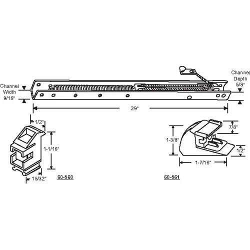 29in Window Channel Balance 16 To 23 Lbs Sash Weight hwB-Ac562-5/8B-2830 60-560a And 60-561a Attached