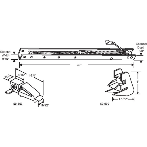 30in Window Channel Balance 16 To 23 Lbs Sash Weight hwB-St508-5/8B-2930 60-500a And 60-563a Attached