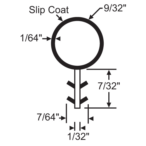 White Kerf In Bulb Seal .275 Foot Diameter Hollow Bulb