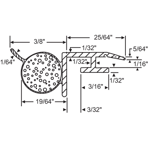 White Bulb Foam Offset T-Slot weatherseal With Platform