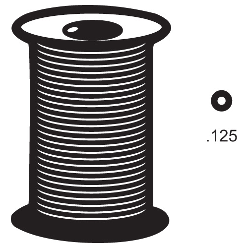 .125 Screen Spline Black Roll Hollow