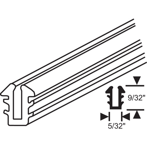 100 Ft Gray Glazing Channel vinyl 15/64in Channel Depth single Strength Glass 1/16in