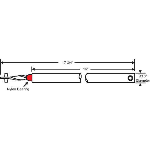 16in Spiral Window Balance red Bearing hwB-CP-5/8S-16"-RD-1