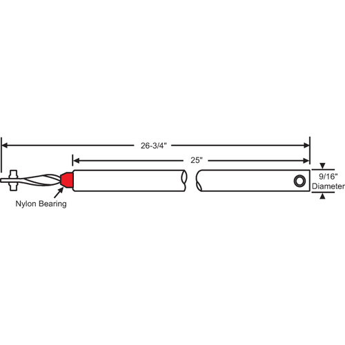 25in Spiral Window Balance red Bearing hwB-CP-5/8S-25"-RD-1