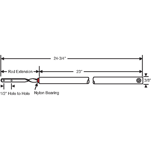 23in Red Spiral Balance hwB-NP-3/8S-23"-RD-1